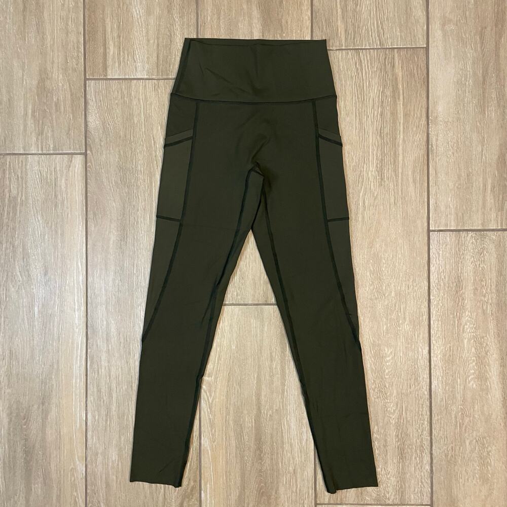 Offline by Aerie Goals Leggings Womens M Olive Green High Rise Pocket 7/8